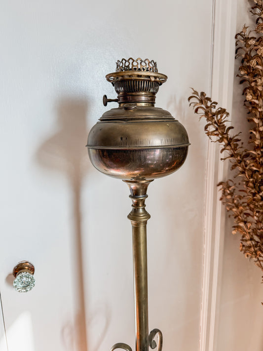 19th Century Brass Piano Lamp