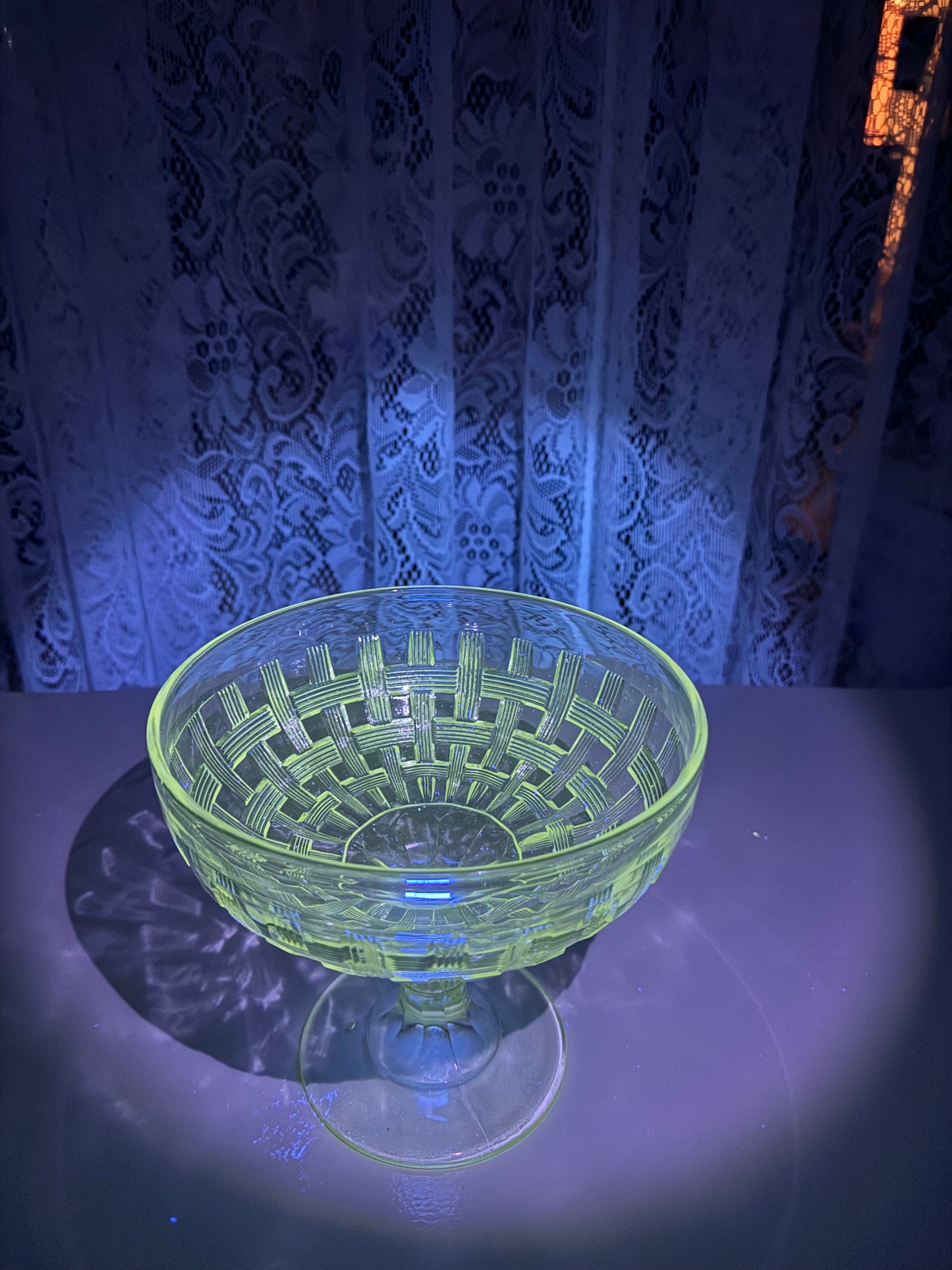 Manganese Glass Compote