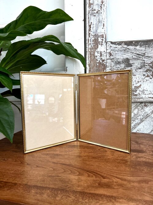 80s Vintage Brass Bi-Fold Frames