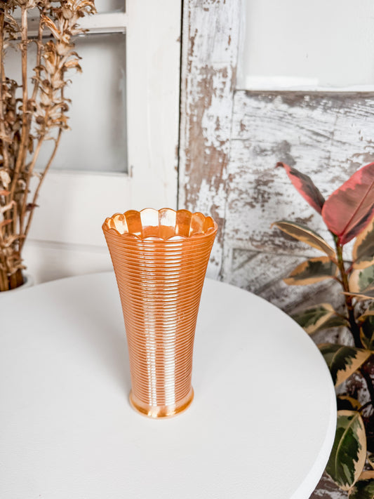 Anchor Hocking Fire King Peach Lustre Vase