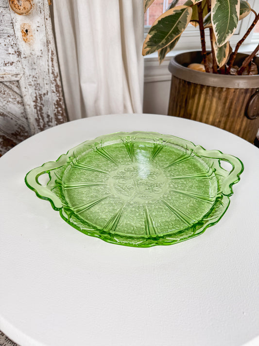 1930s Jeanette Uranium Glass Serving Dish