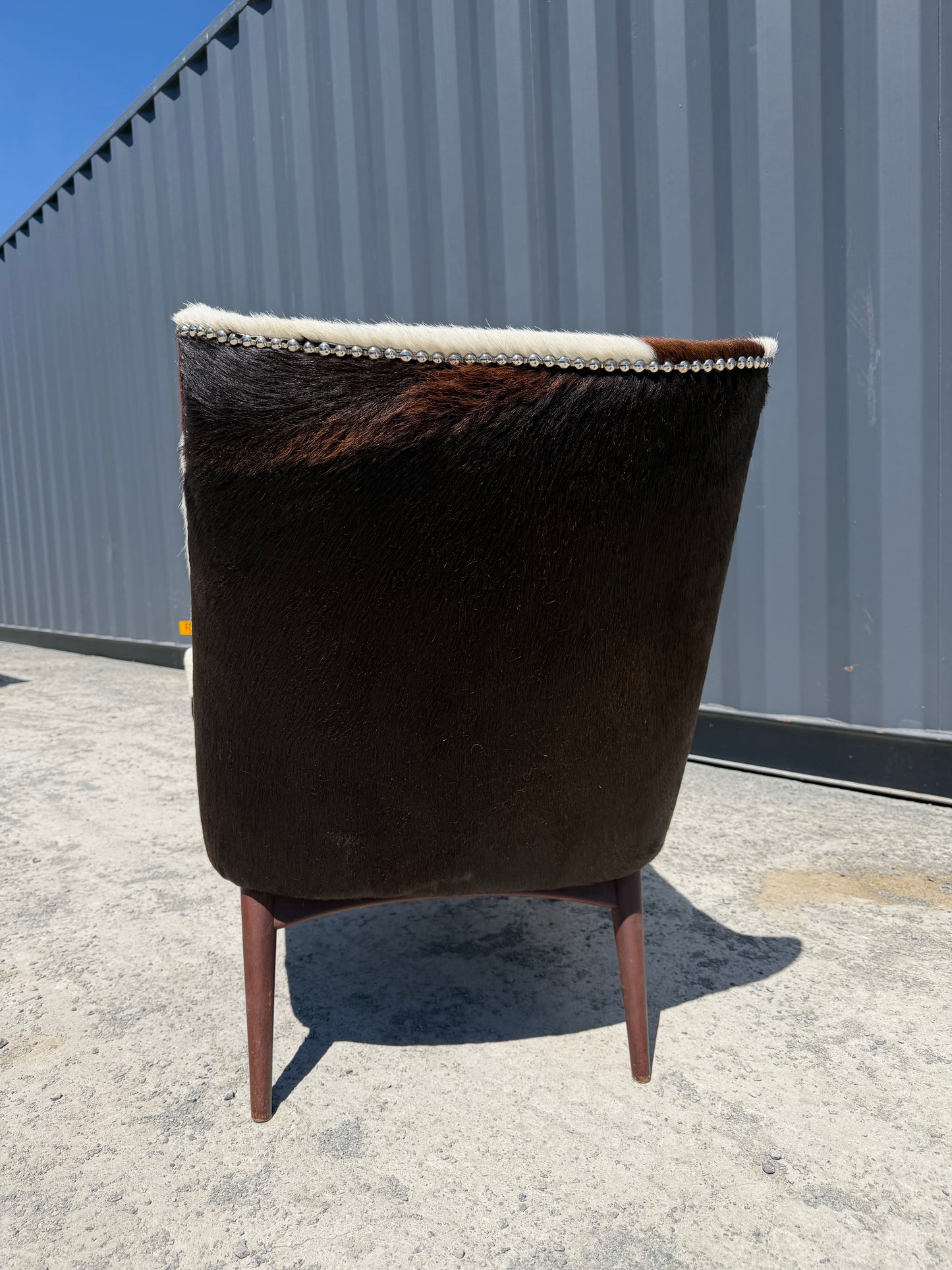 Custom Cowhide & Leather Accent Chairs (Pair)