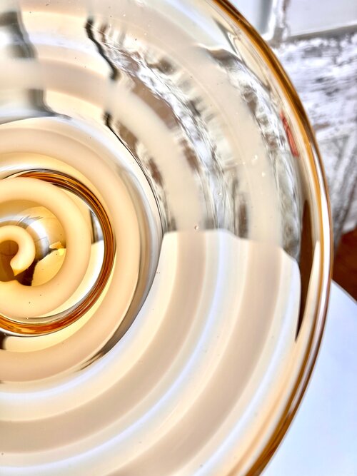 Vintage Blown Glass Swirl Bowl