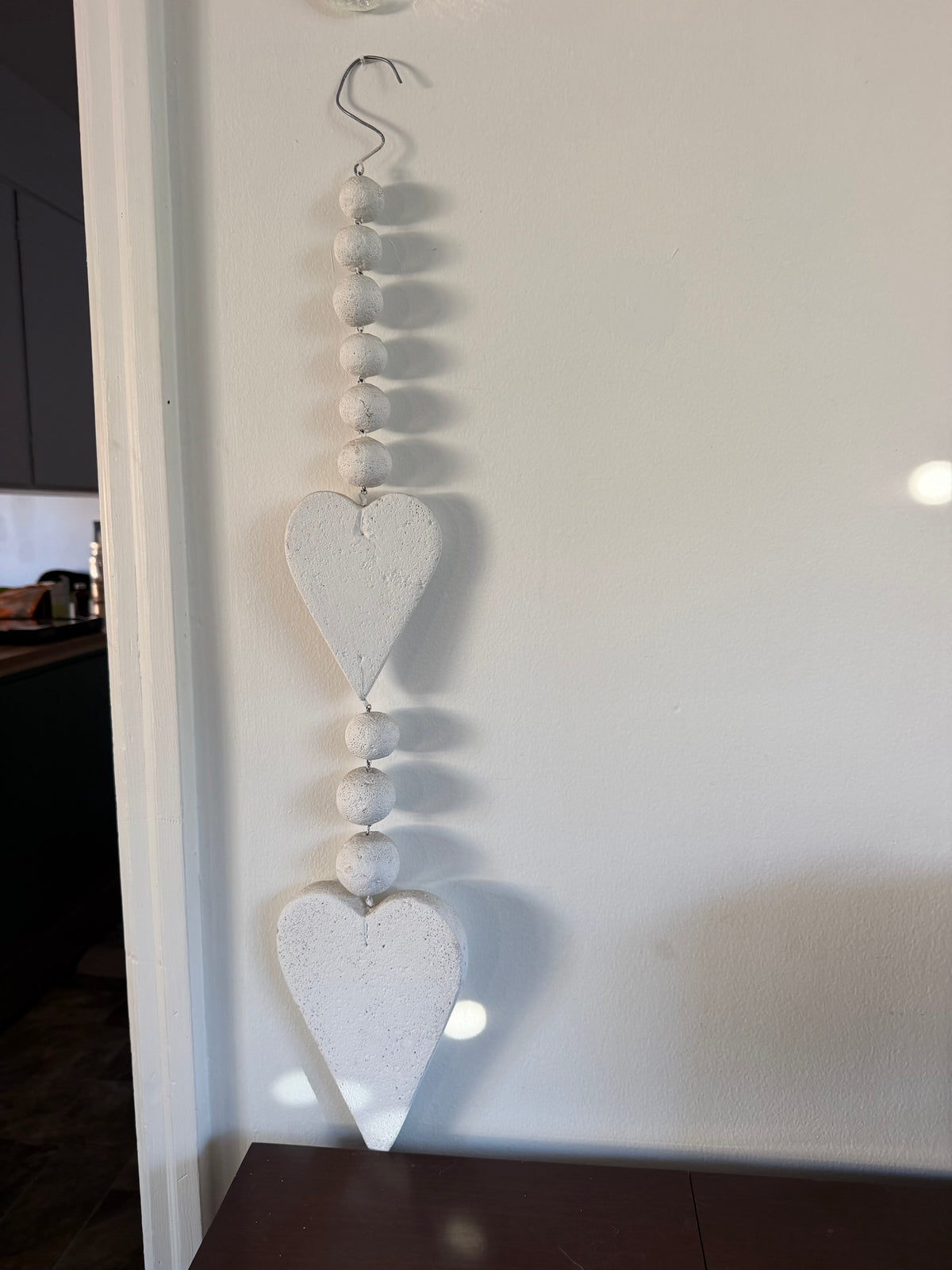 White Stone Heart Wall Hanger