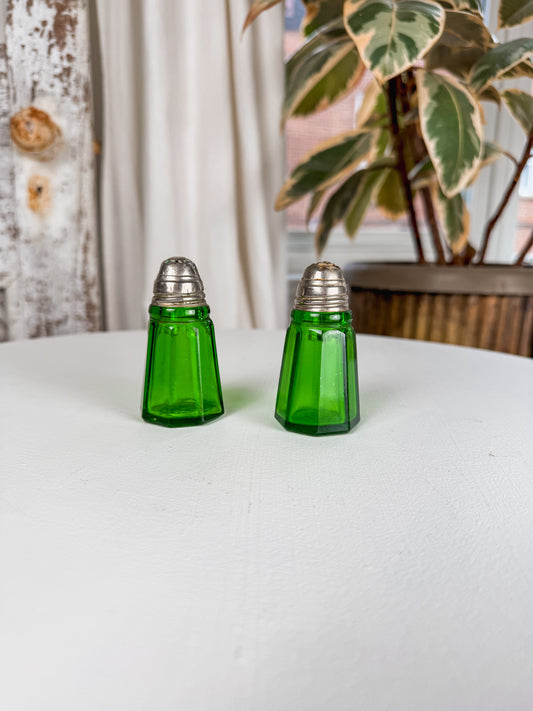 Emerald Green Salt & Pepper Shakers