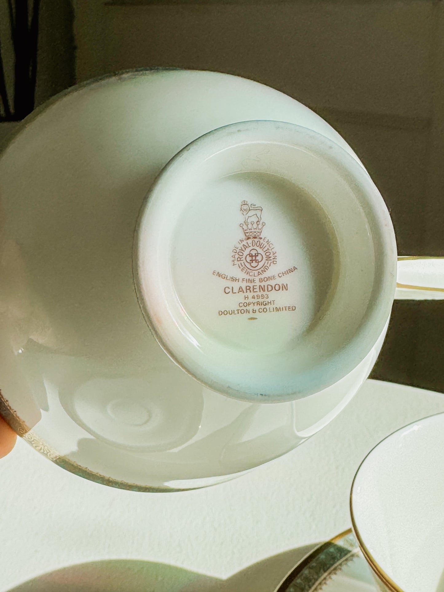 Royal Doulton Clarendon H4993 bone china cup and saucer