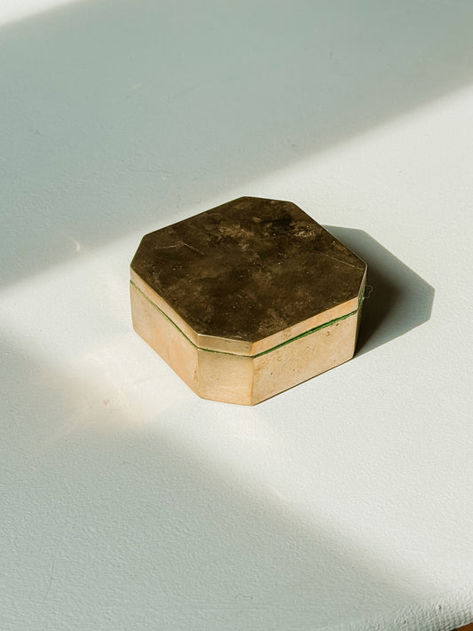 Brass Box with Green Velvet