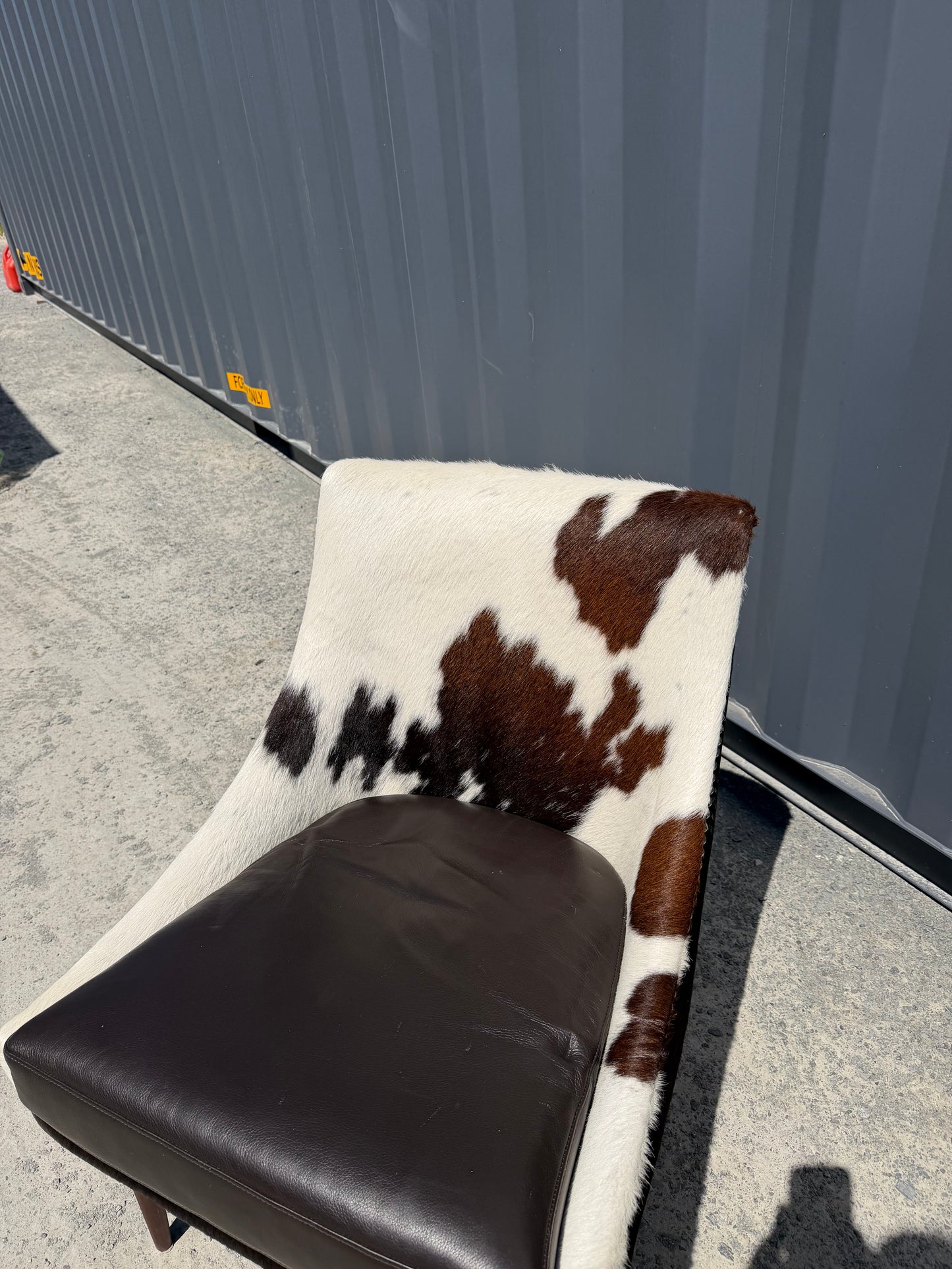 Custom Cowhide & Leather Accent Chairs (Pair)