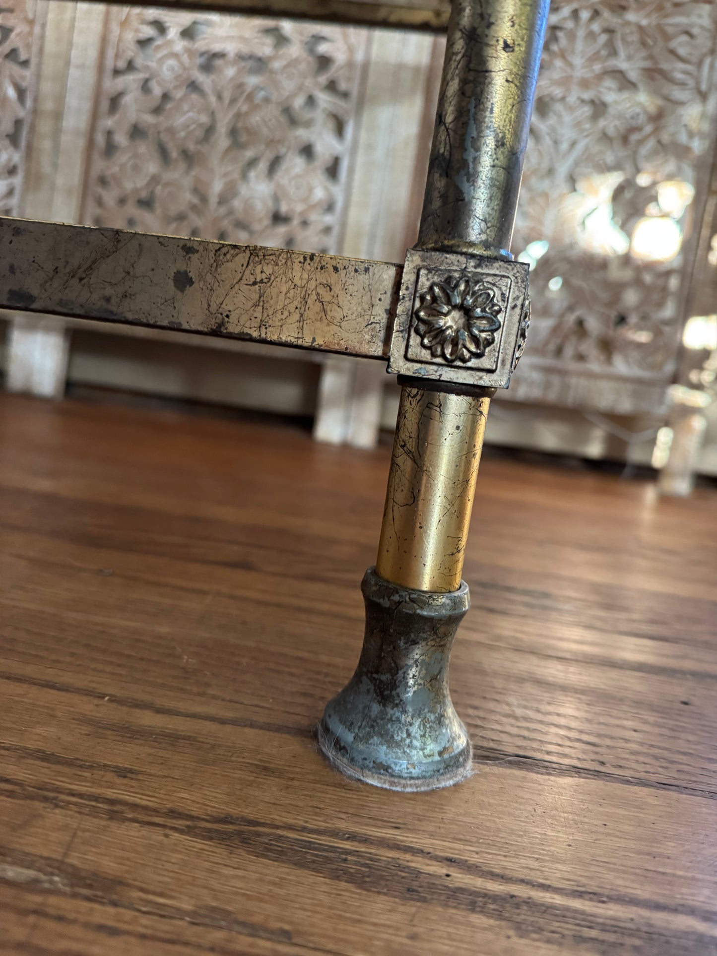 Vintage Square Brass Coffee Table