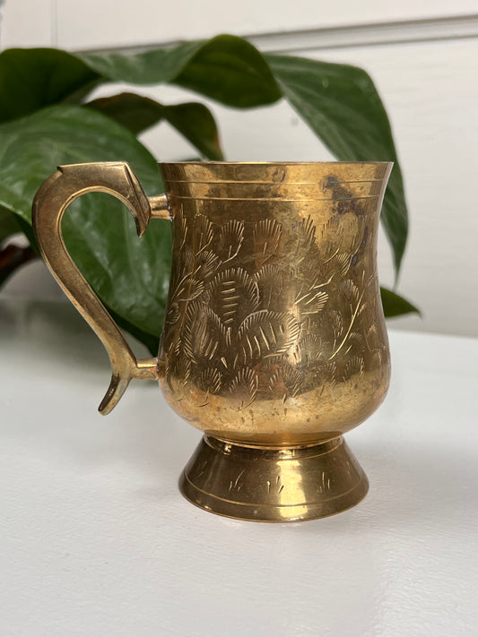 Etched Brass Mug