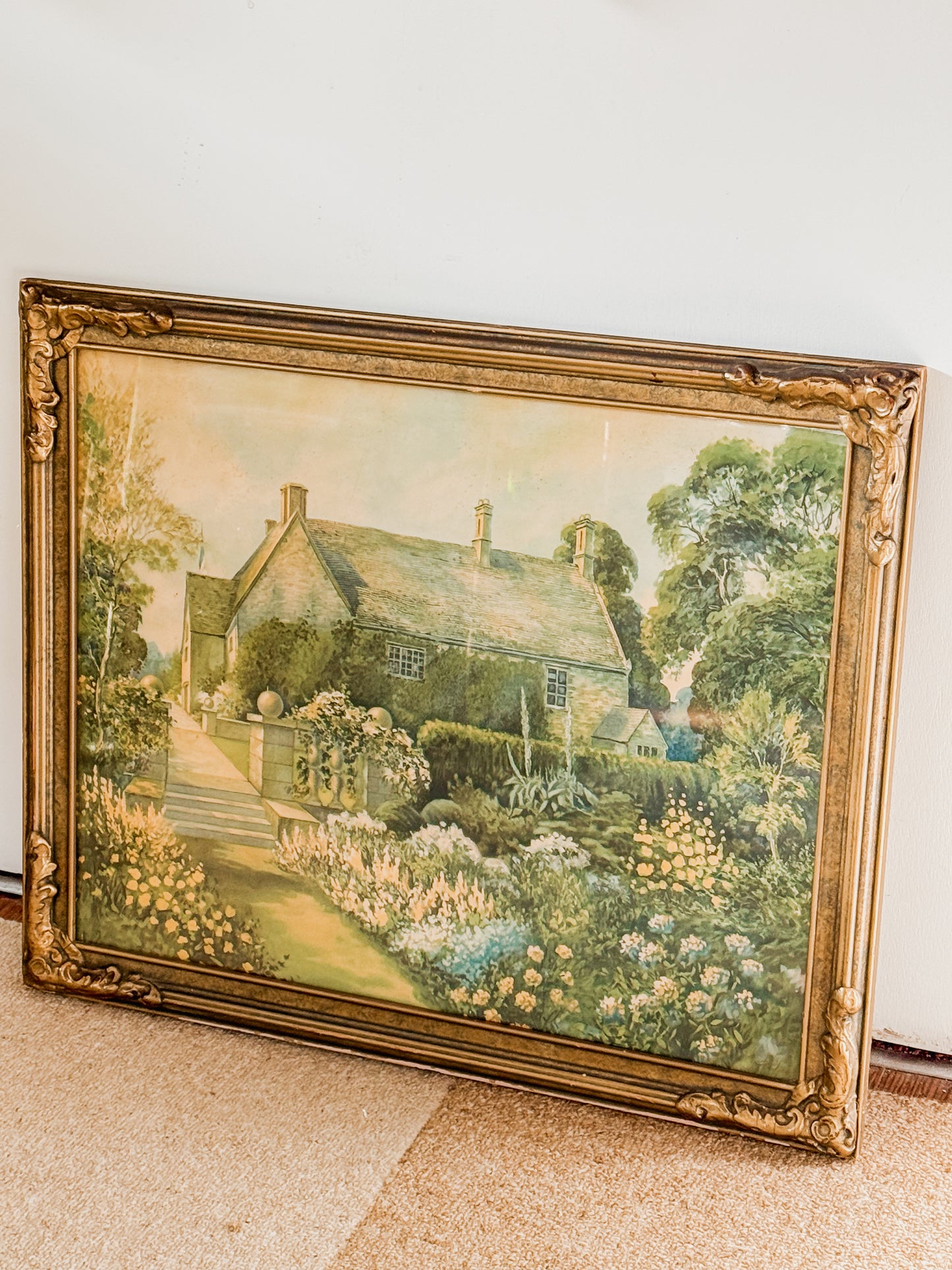 Vintage Cottage Garden Framed Print