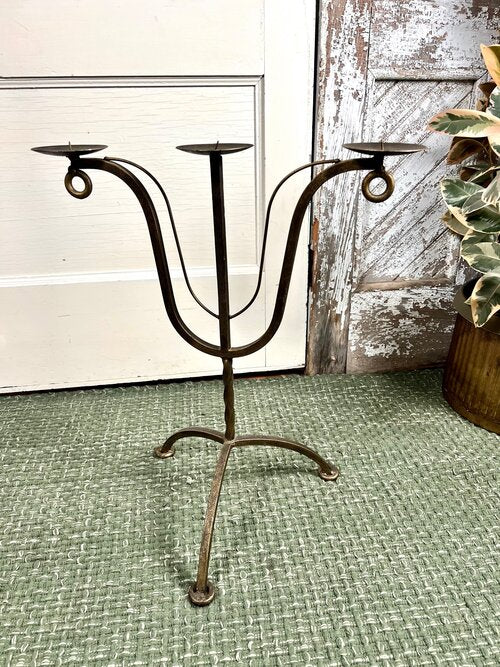 Vintage Cast Iron Candelabra