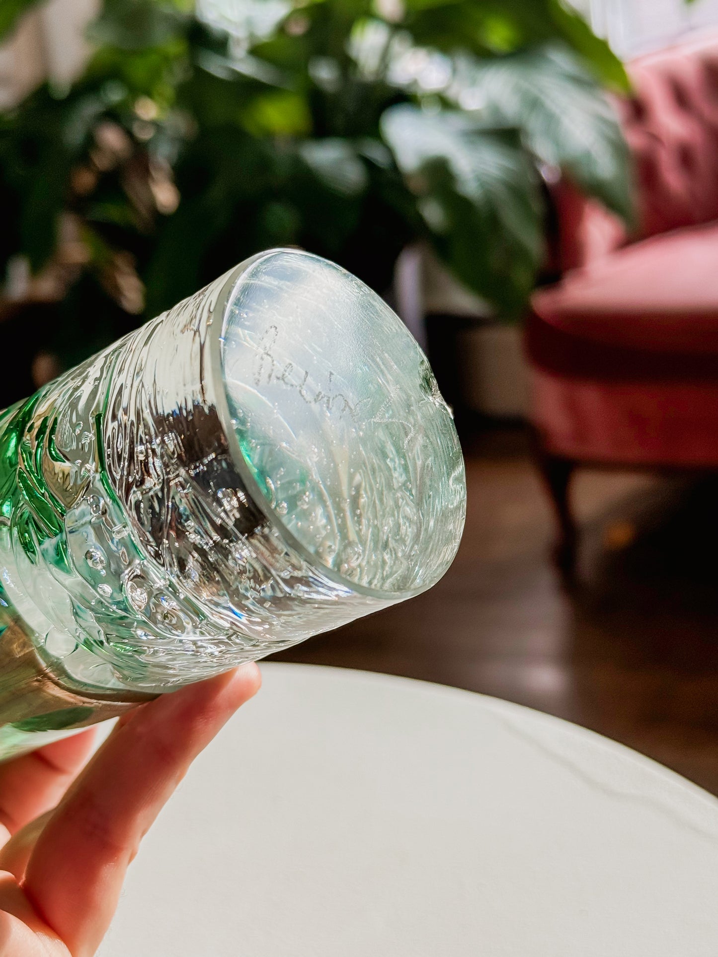 Tall Hand Blown Art Glass Vase