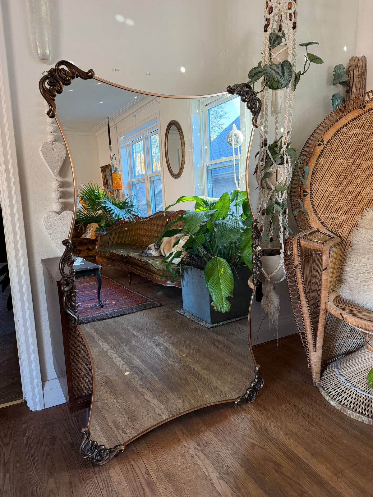 Hollywood Regency Style Scalloped Wall Mirror