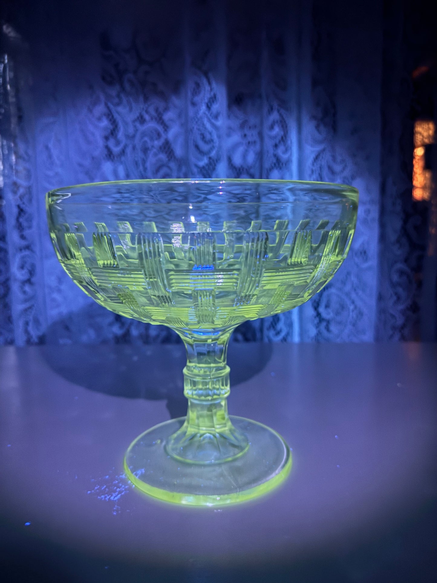 Manganese Glass Compote