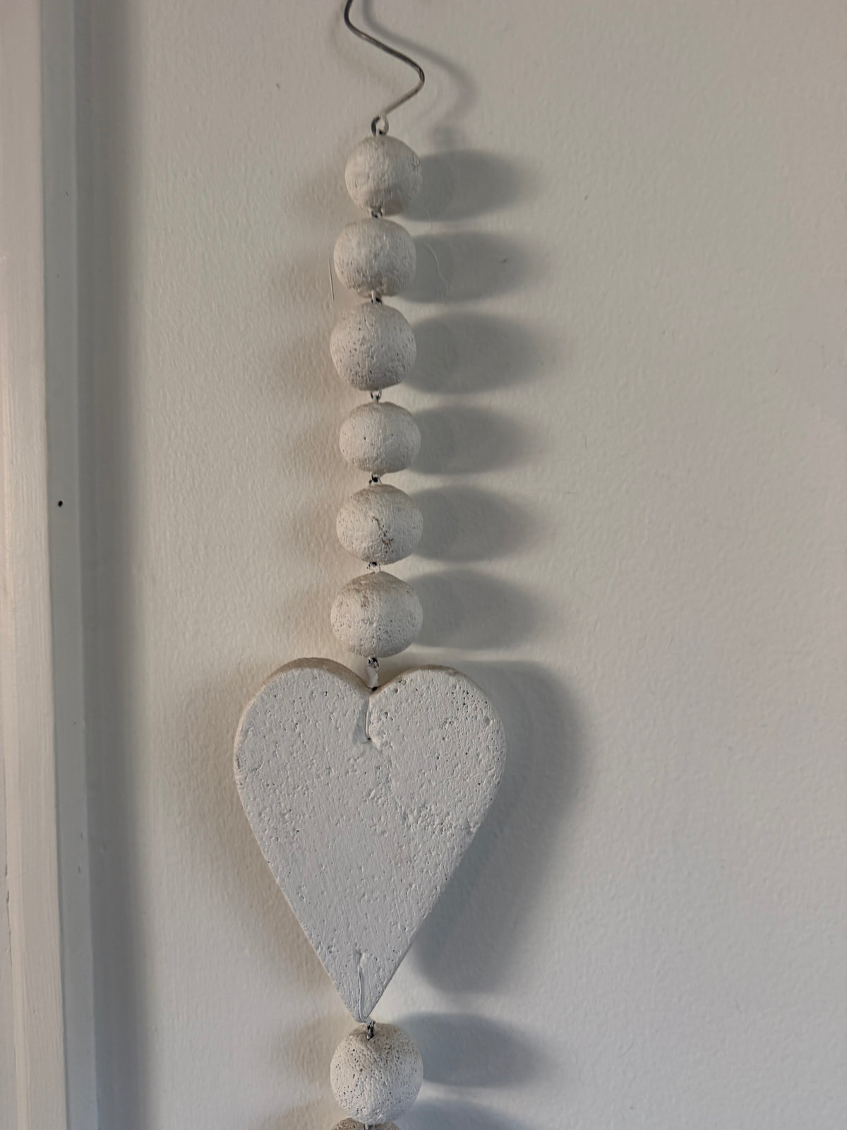 White Stone Heart Wall Hanger