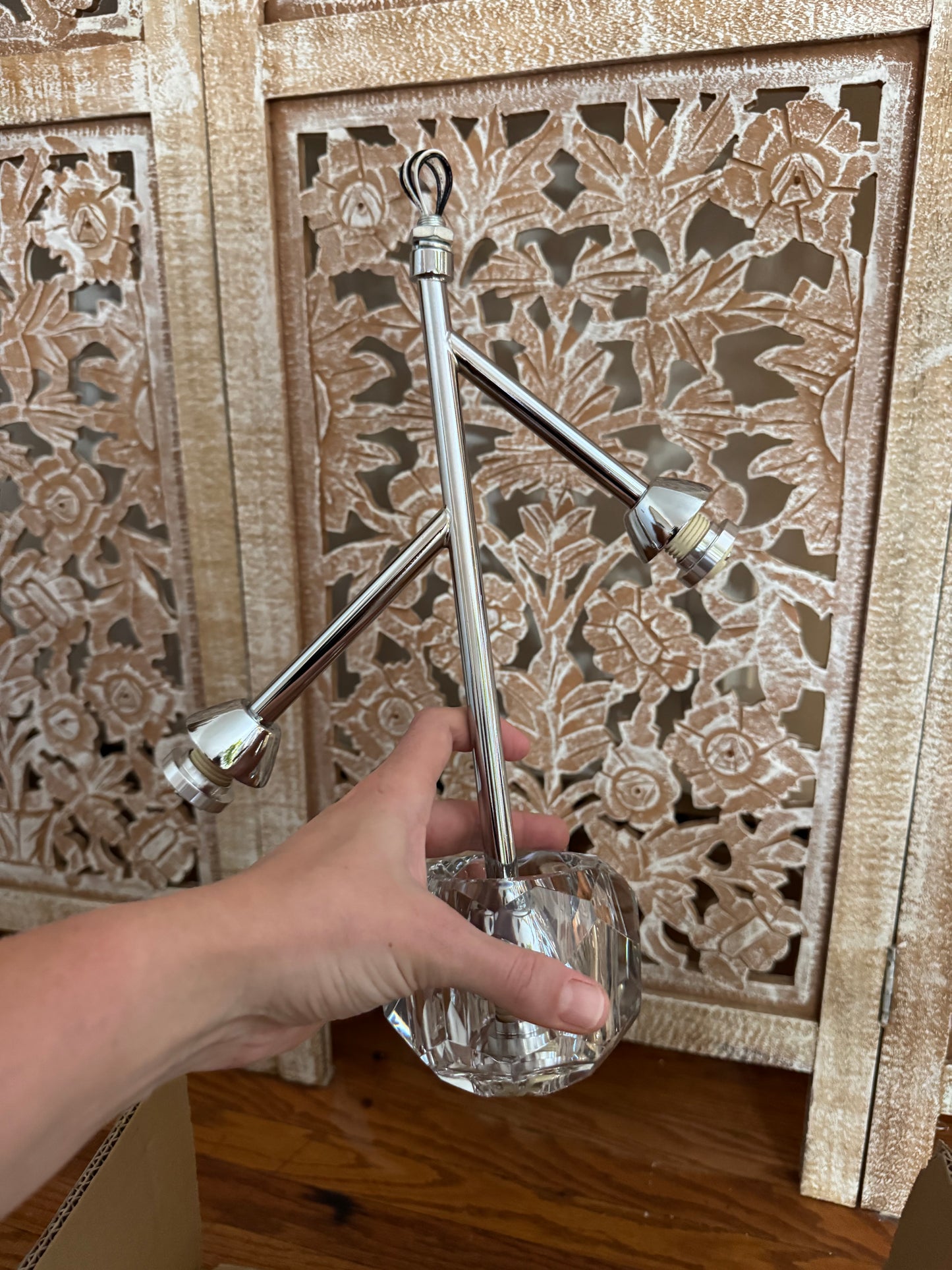 Brand New Chrome & Glass Ceiling Light