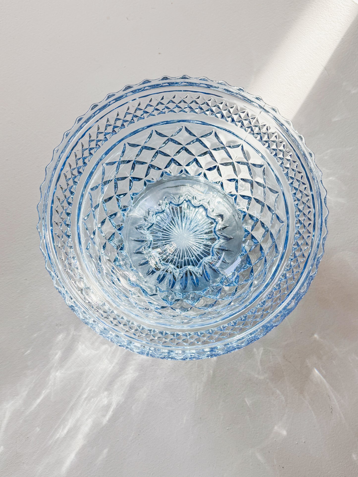 Anchor Hocking Pale Blue Wexford Criss Cross Candy Dish