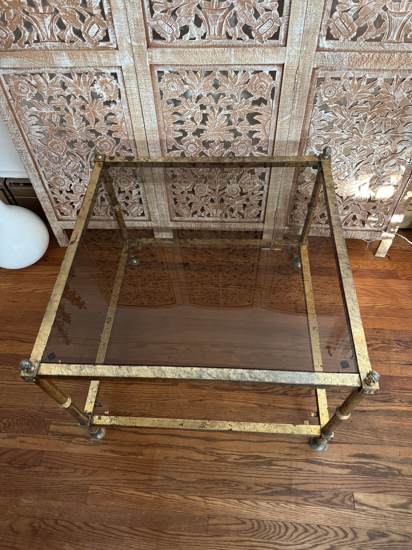 Vintage Square Brass Coffee Table