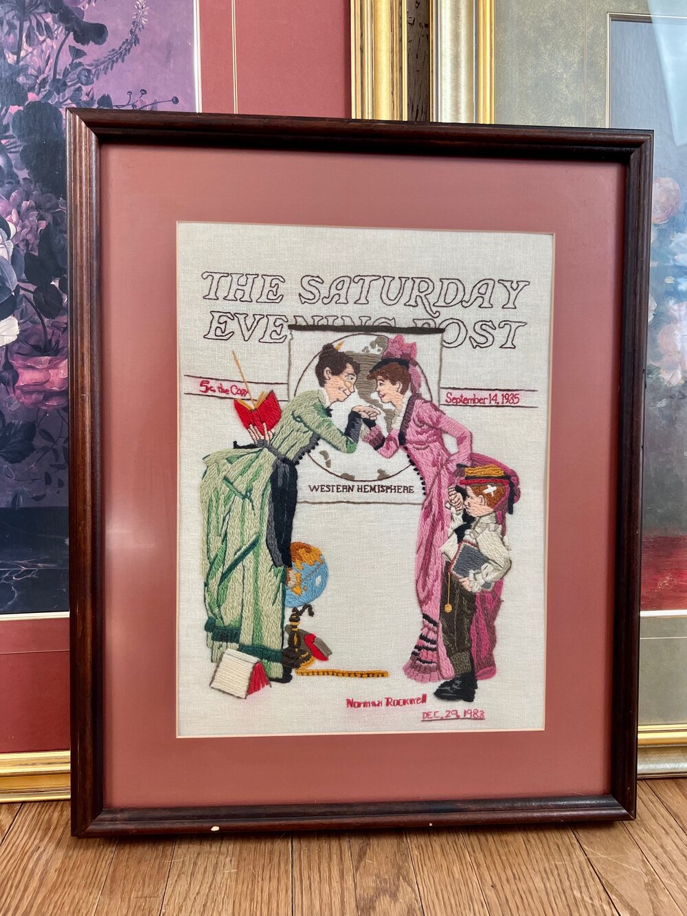 Vintage “The Saturday Evening Post” Needlepoint Frame