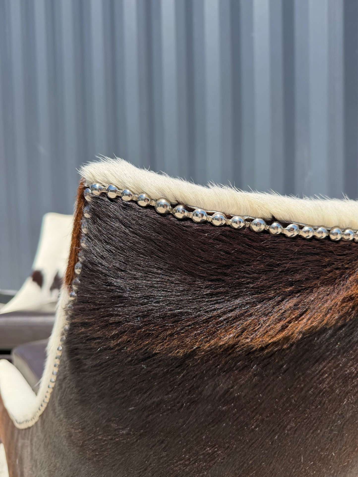 Custom Cowhide & Leather Accent Chairs (Pair)