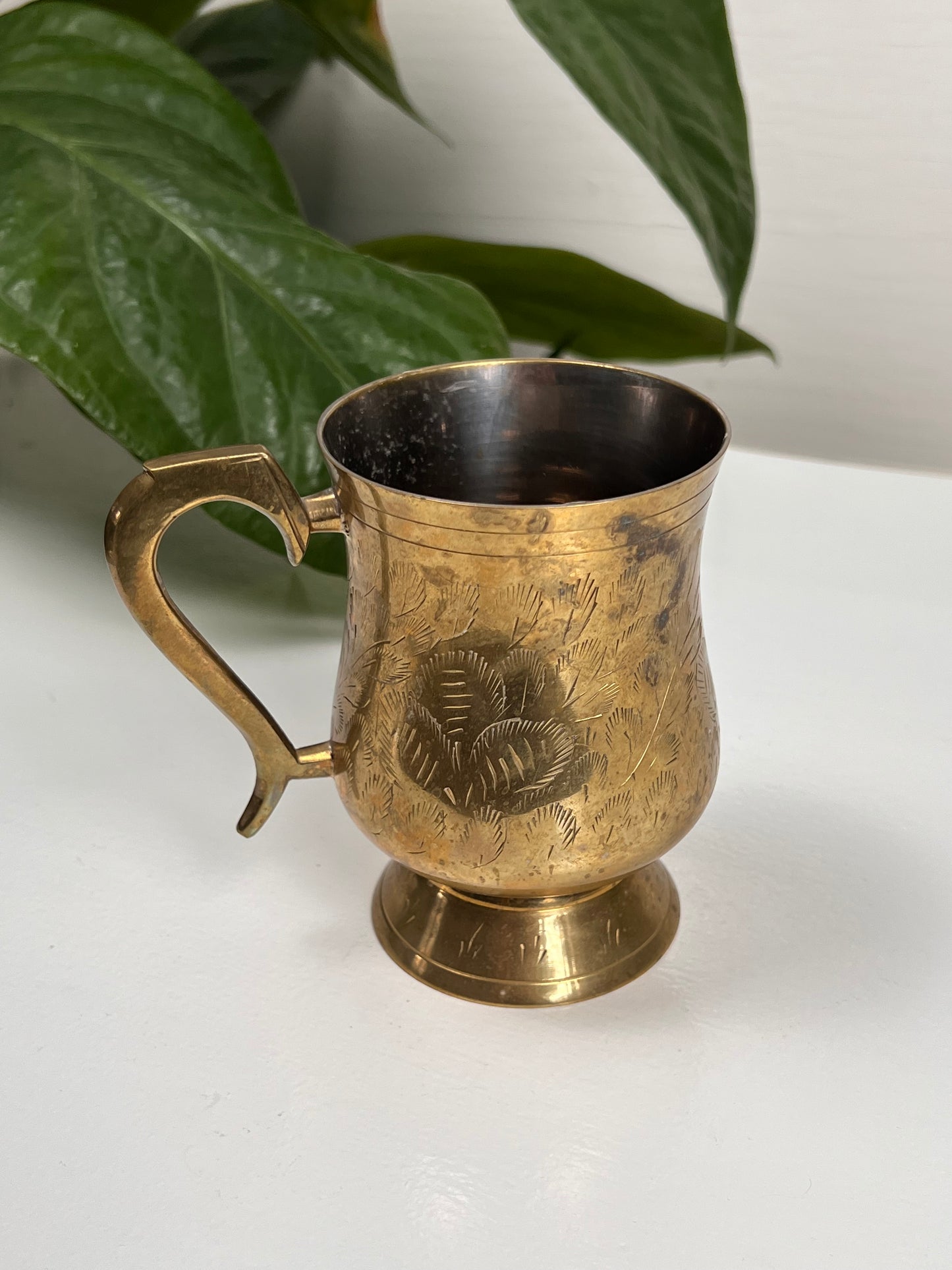 Etched Brass Mug