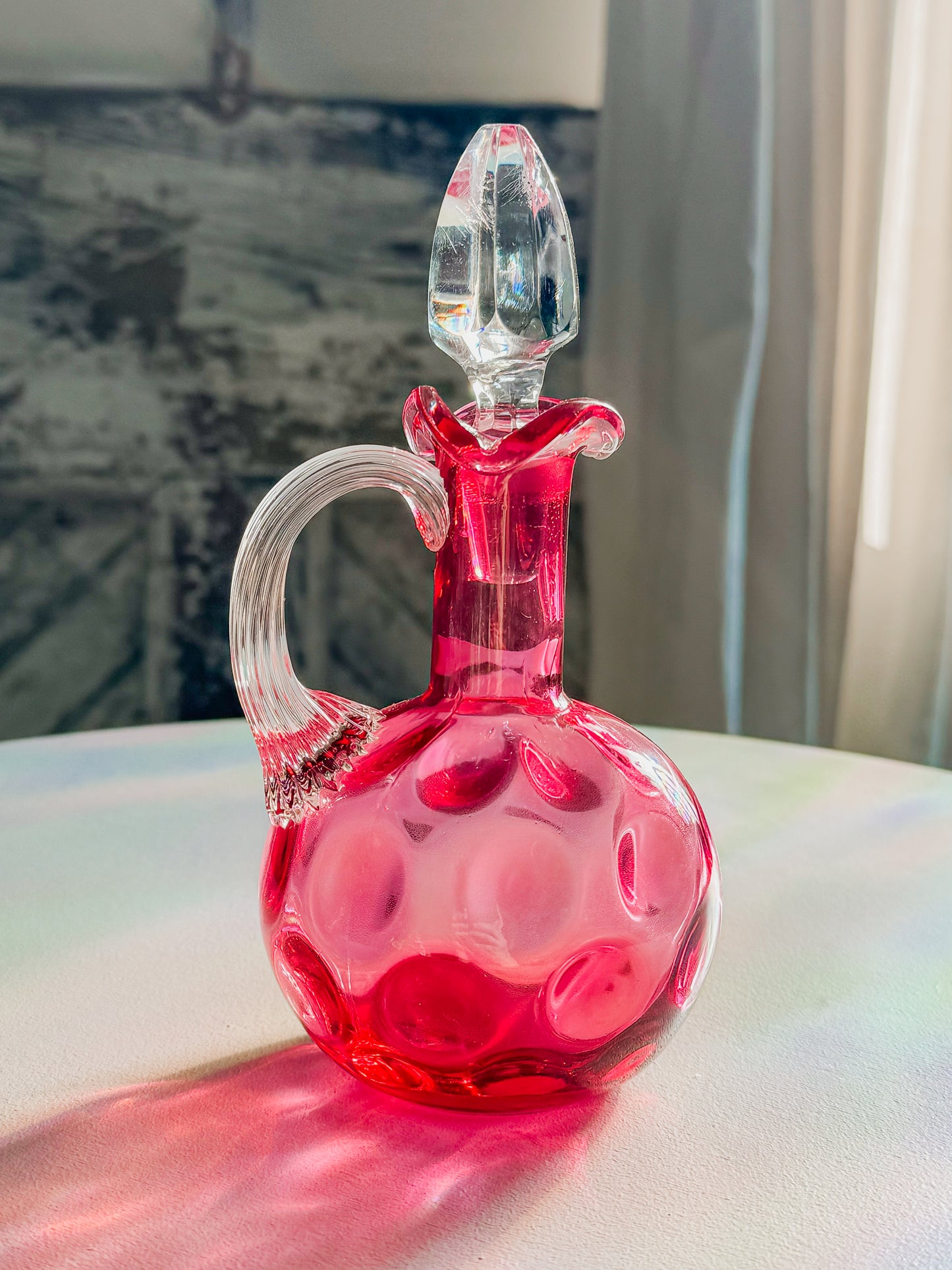 Cranberry Coin Dot Cruet