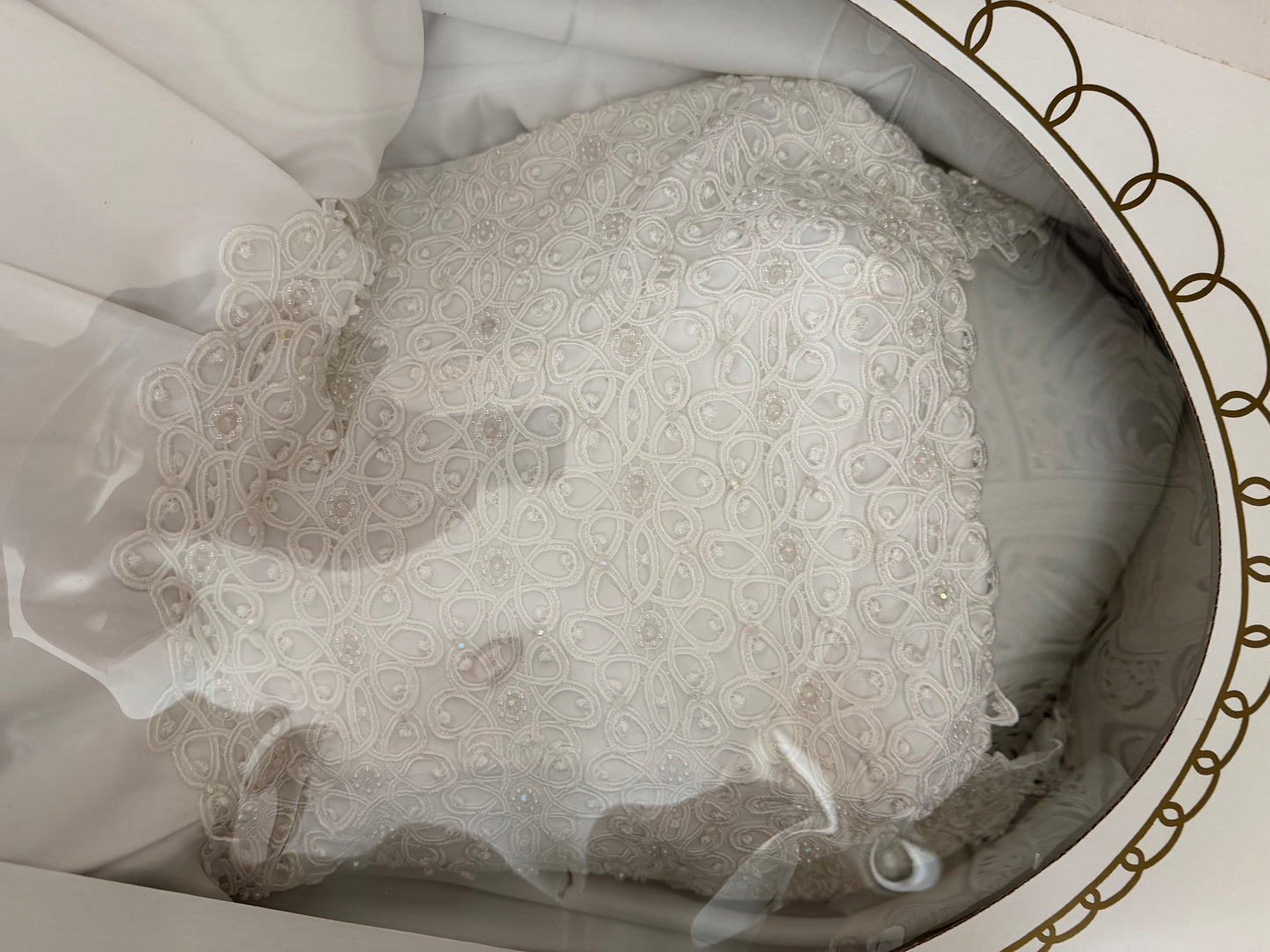 Vintage 1980s Wedding Dress with Long Train
