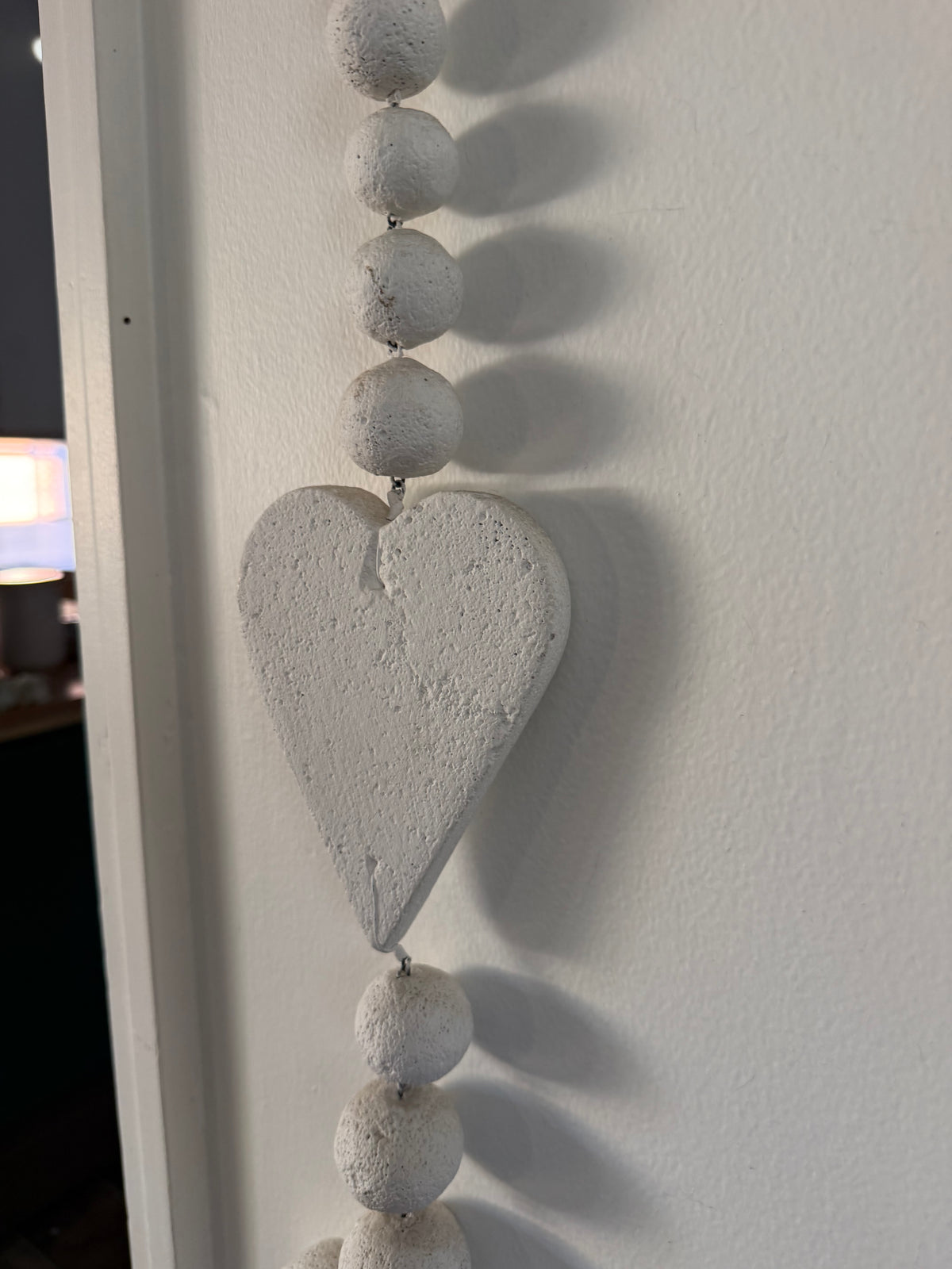 White Stone Heart Wall Hanger