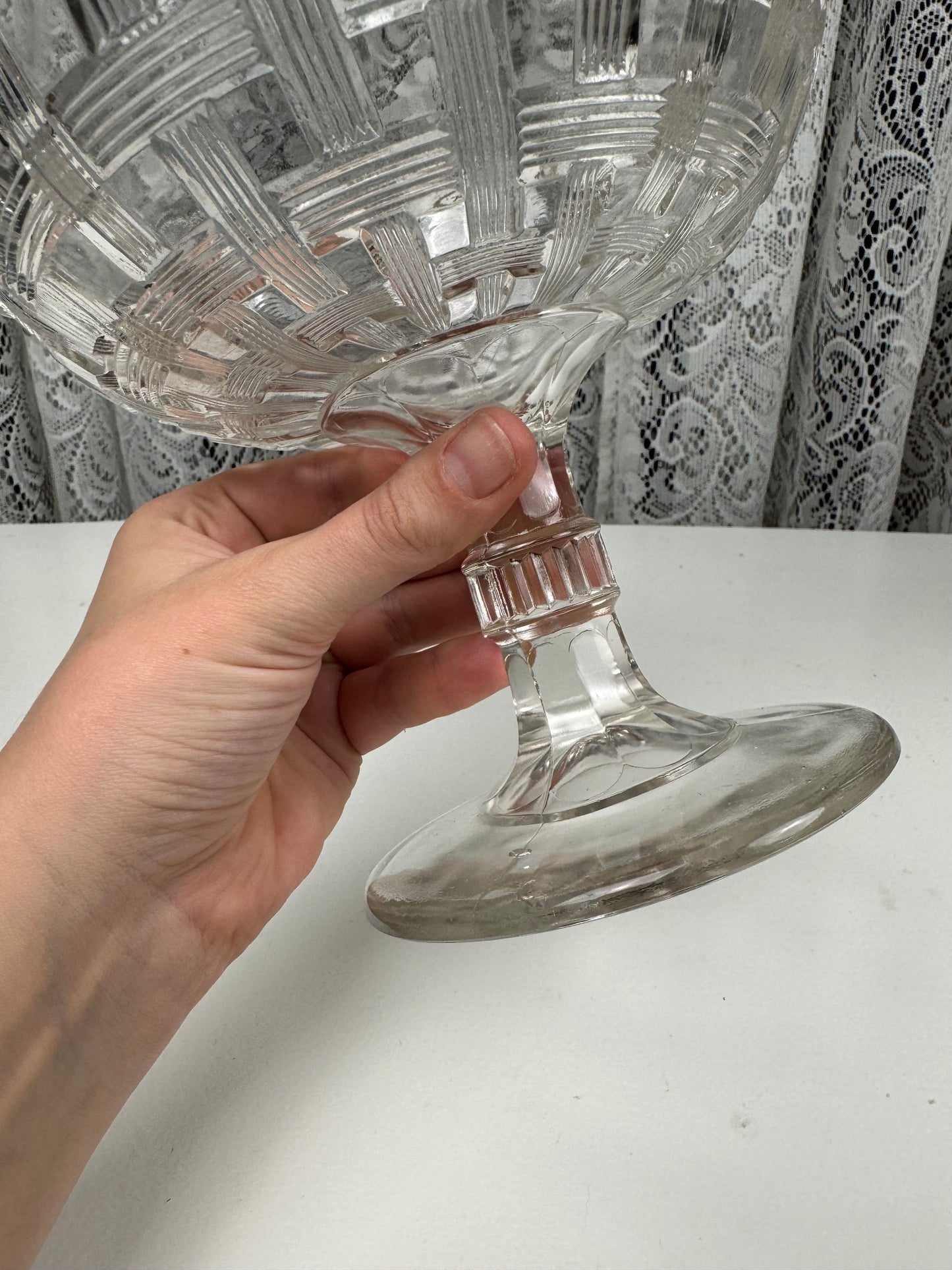 Manganese Glass Compote