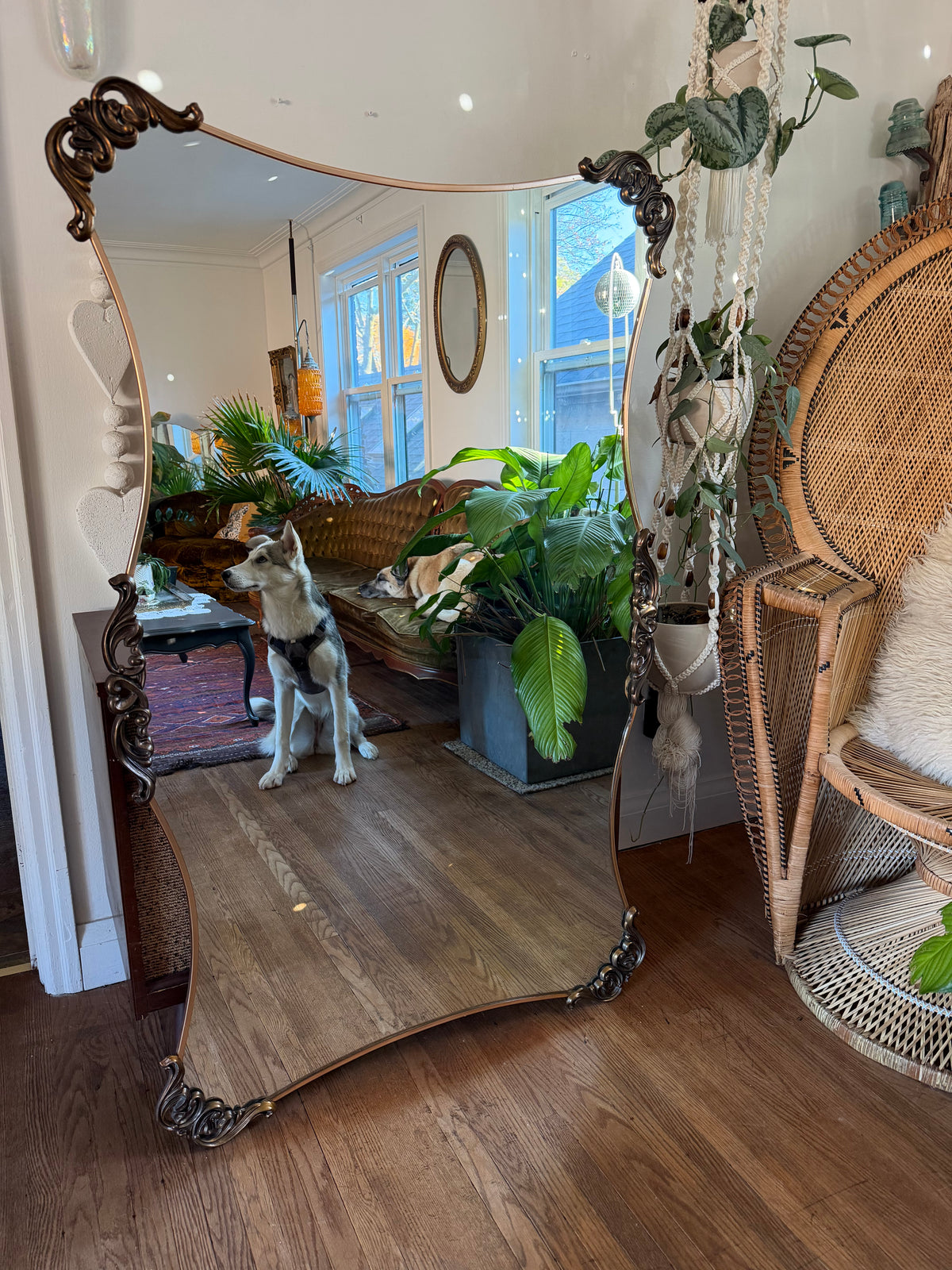 Hollywood Regency Style Scalloped Wall Mirror