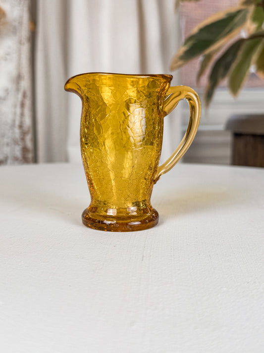 Hand Blown Amberina Mini Glass Pitcher