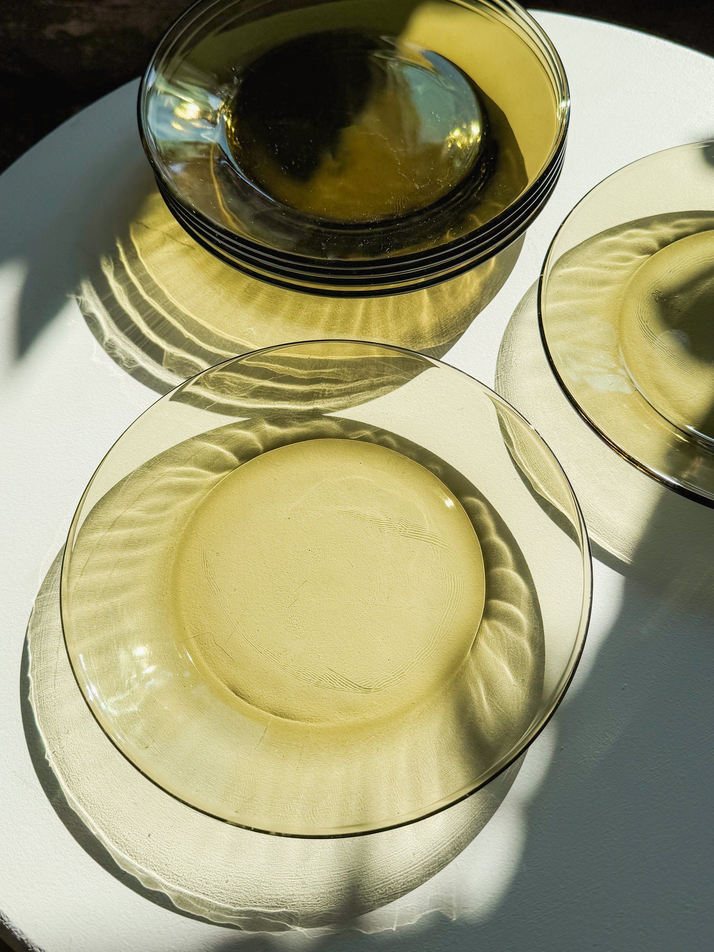 MCM Olive Green Dessert Plate Set