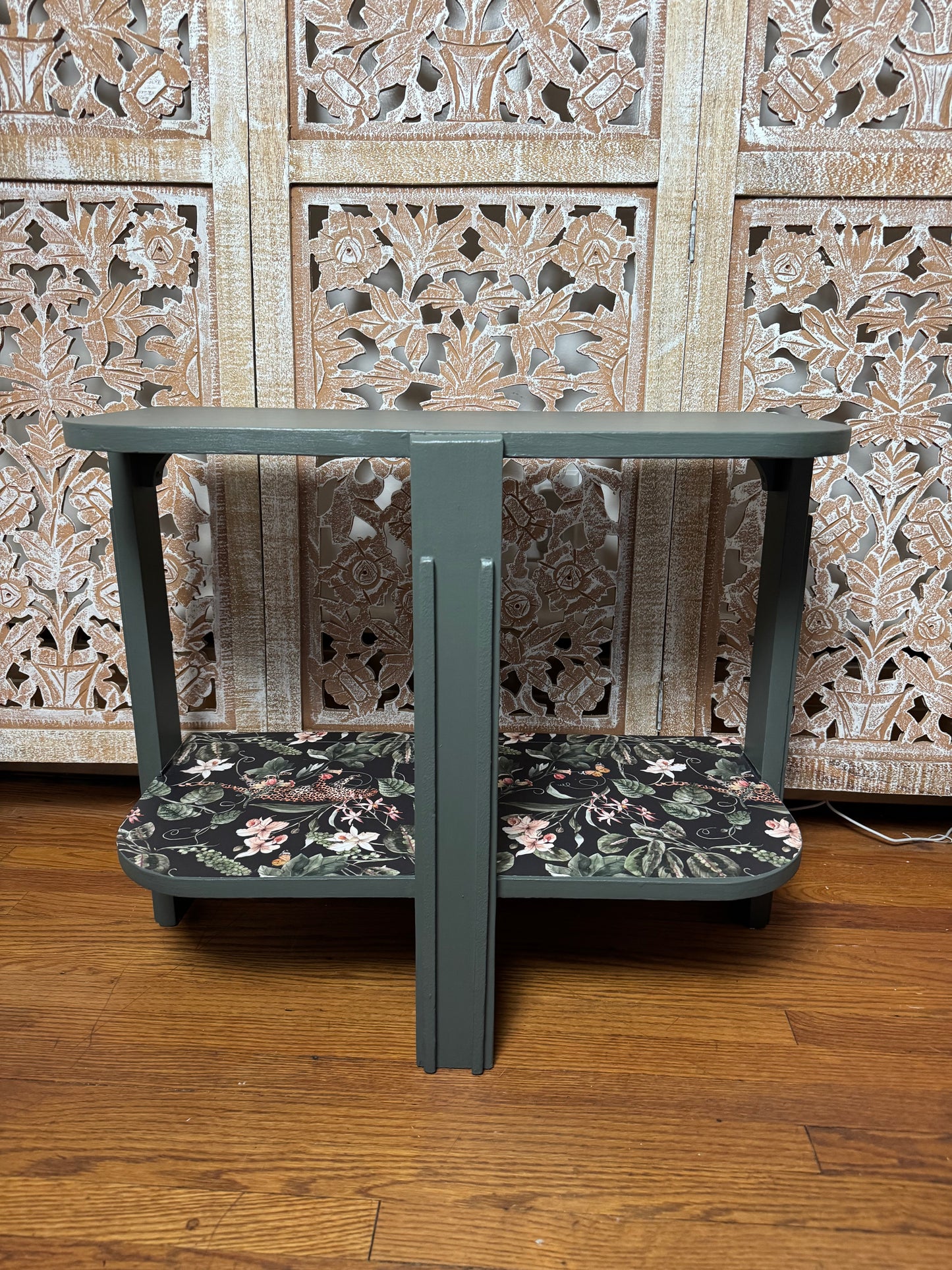 Refinished Half Moon End Table