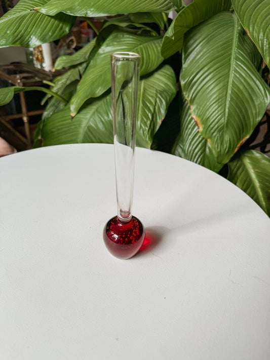 Bubble Ruby Red Bud Vase