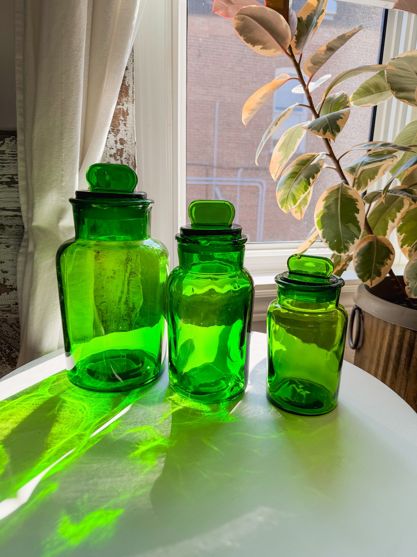 Emerald Green Apothecary Jars