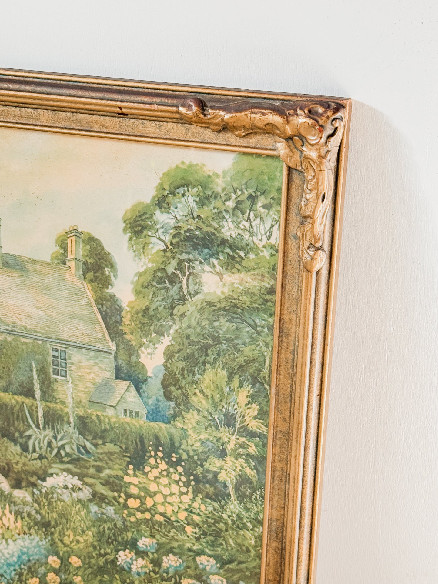 Vintage Cottage Garden Framed Print