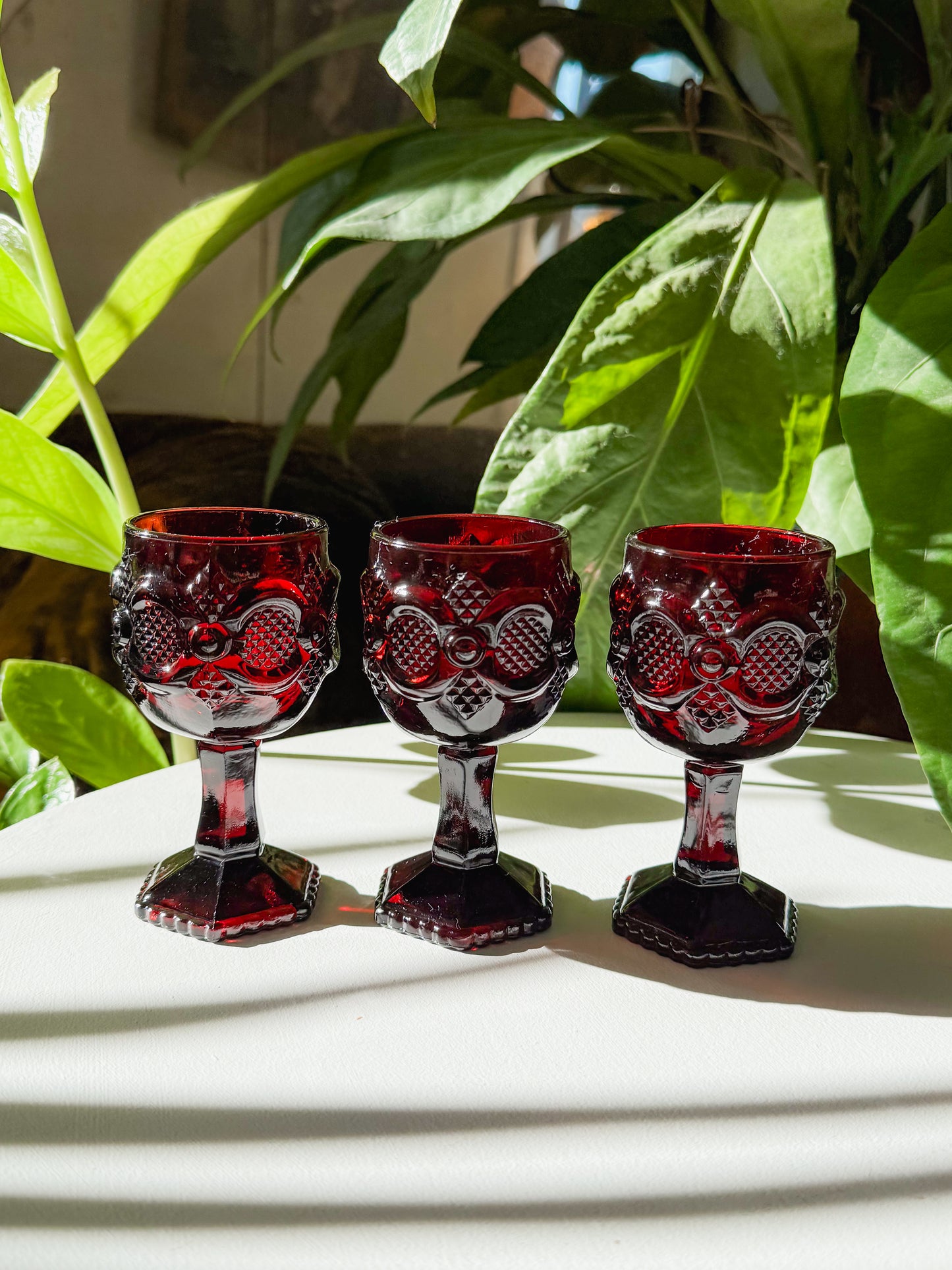 Ruby Red Avon Cape Cod Collection- Goblets