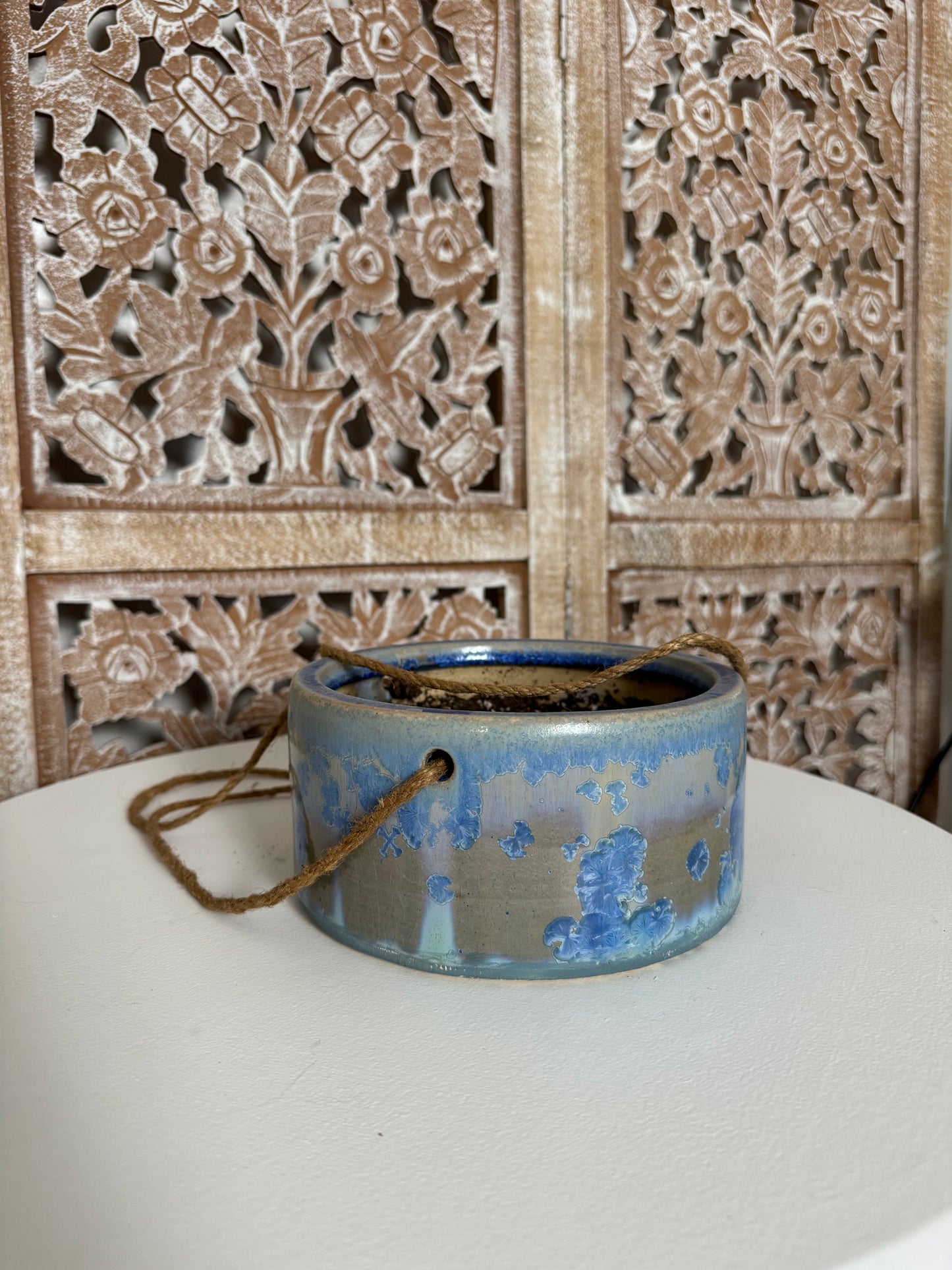 Gorgeous Blue Ceramic Hanging Pot