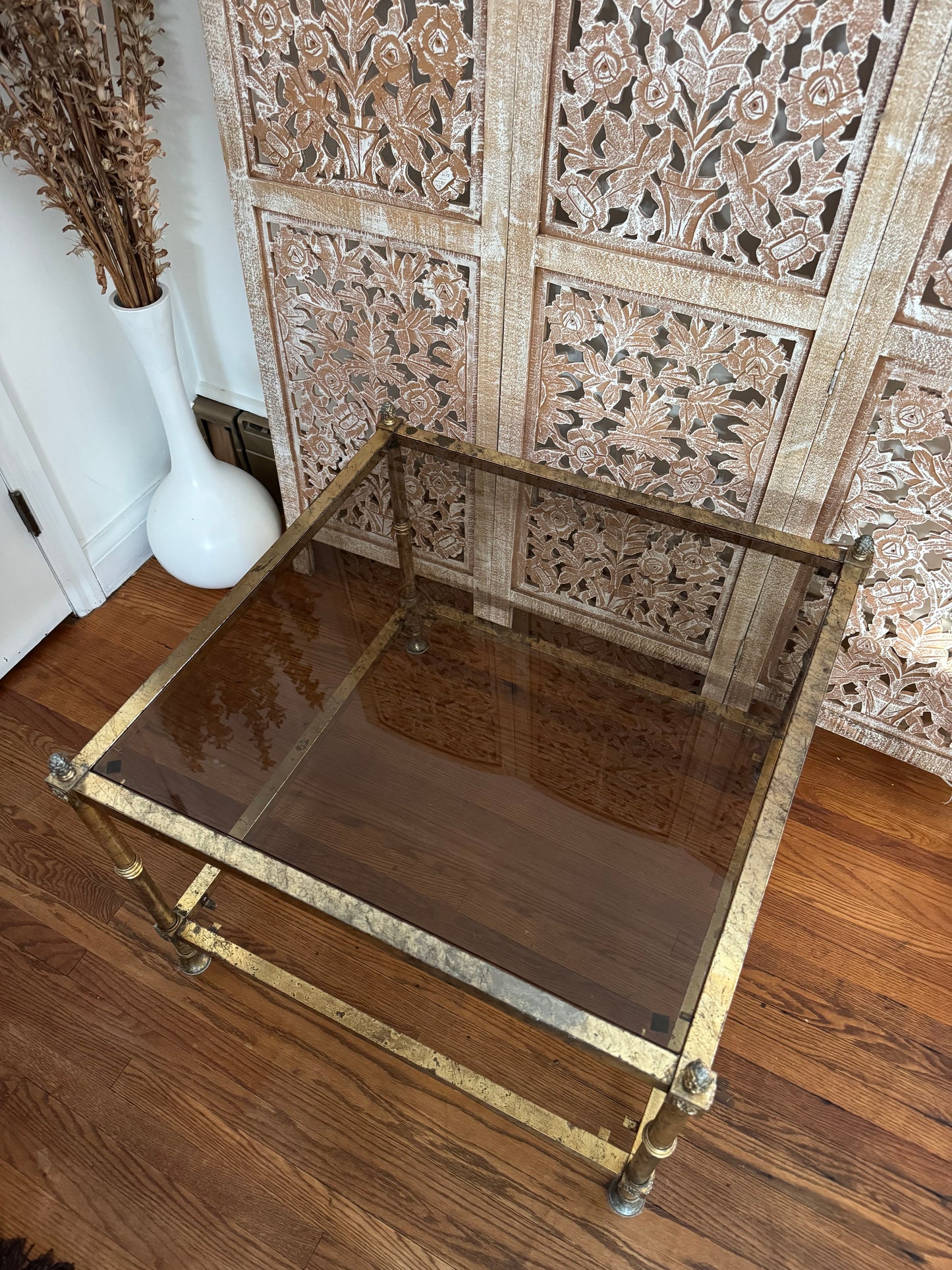 Vintage Square Brass Coffee Table