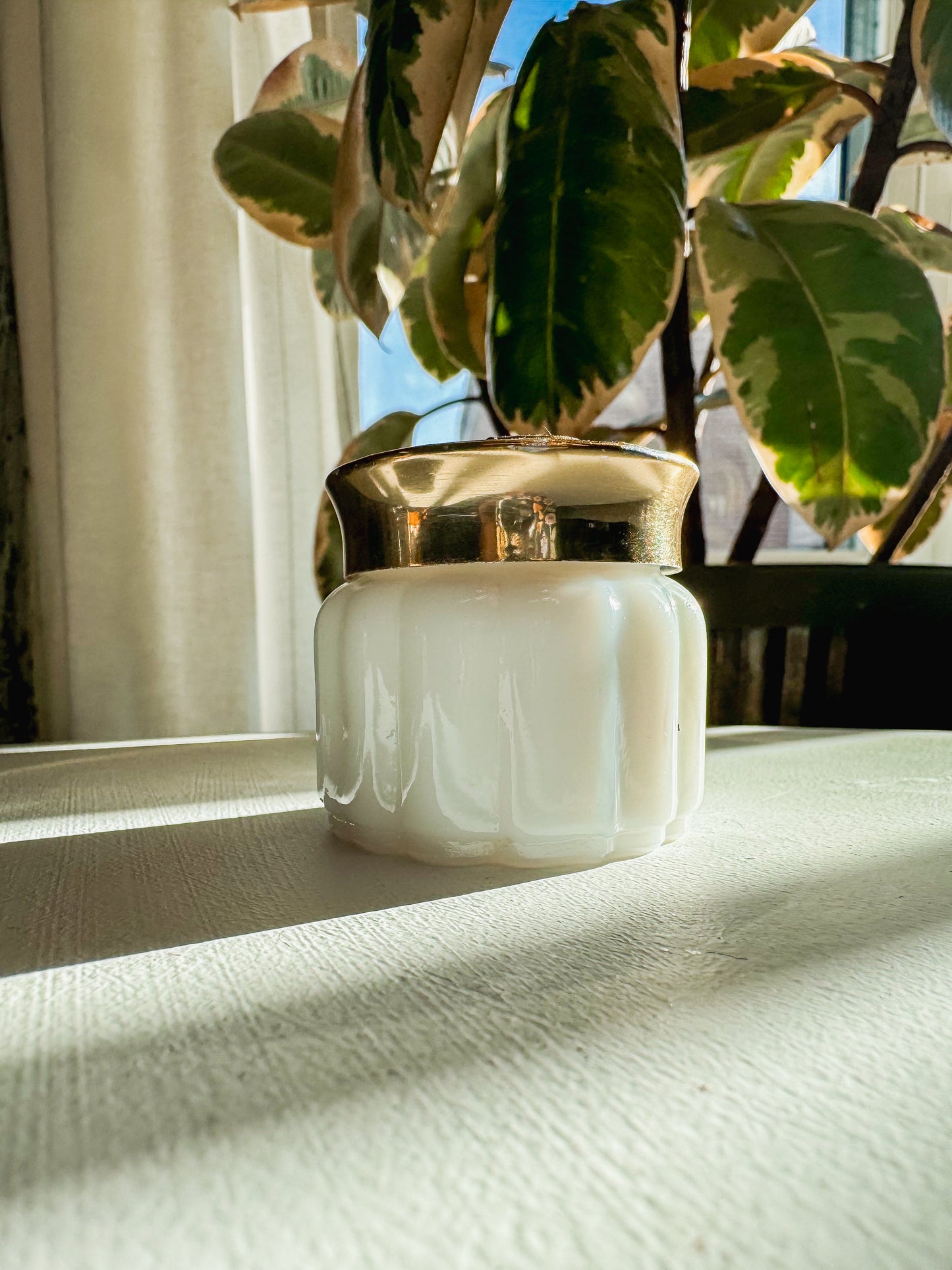 Milk Glass Cream Jar