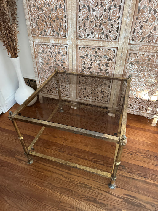 Vintage Square Brass Coffee Table