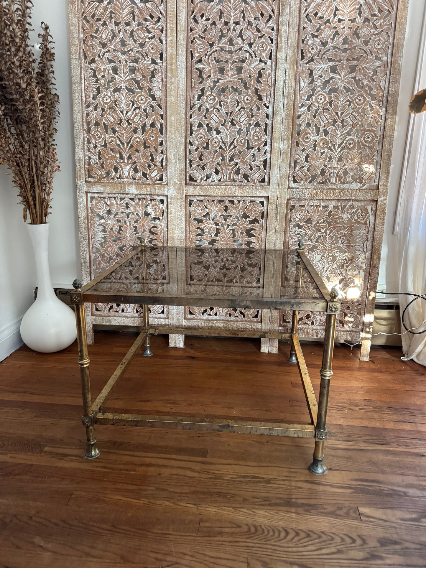 Vintage Square Brass Coffee Table