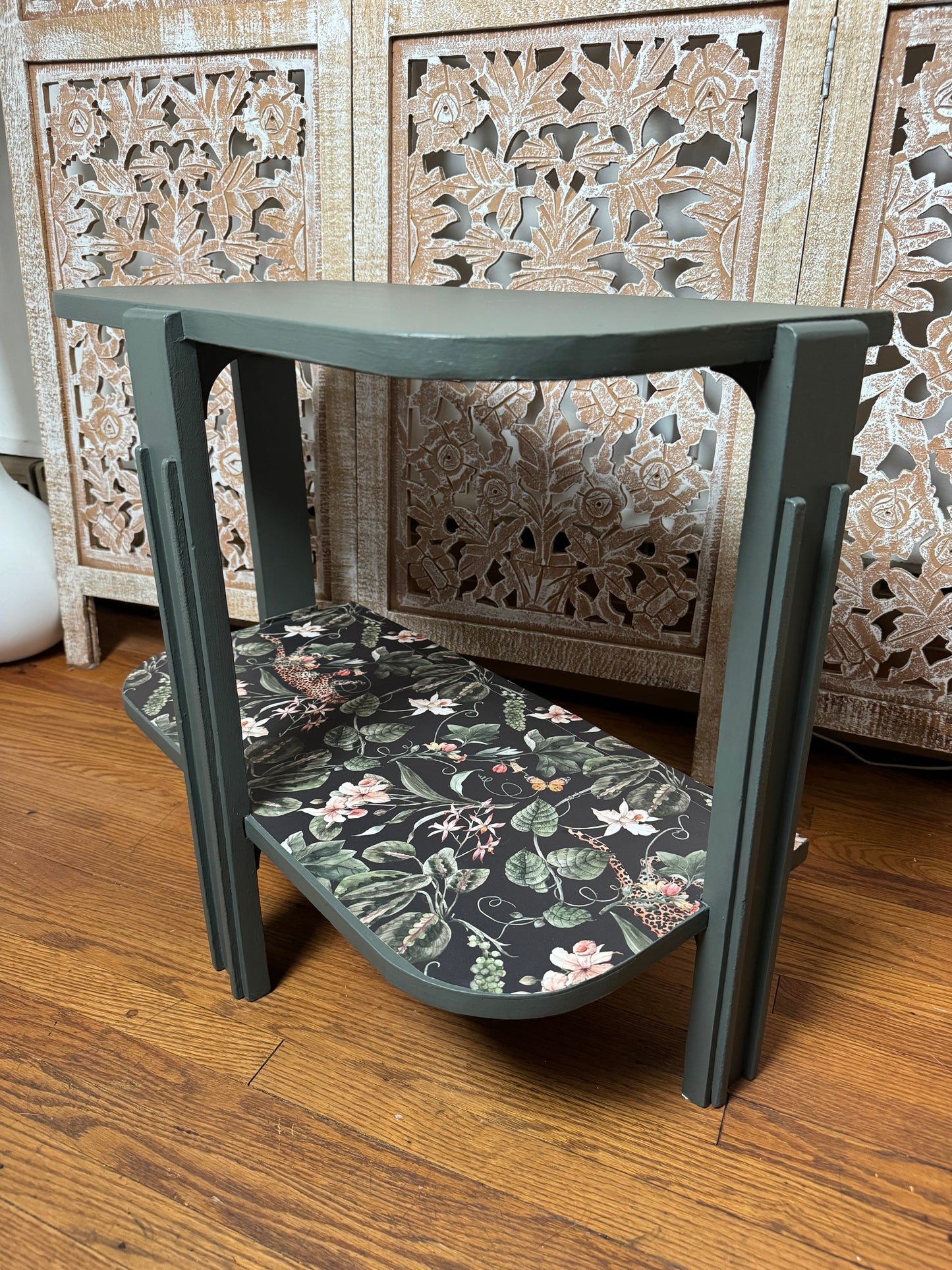 Refinished Half Moon End Table