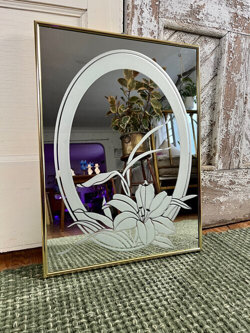 Vintage Brass Framed Mirror