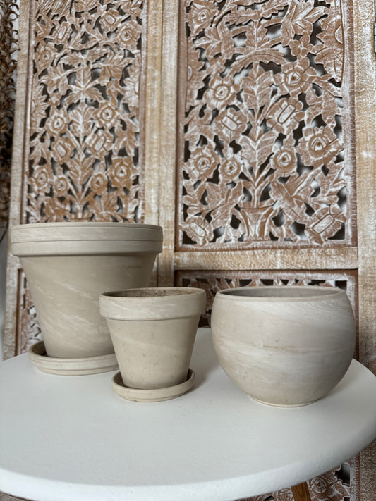 White Terracotta Pot Collection