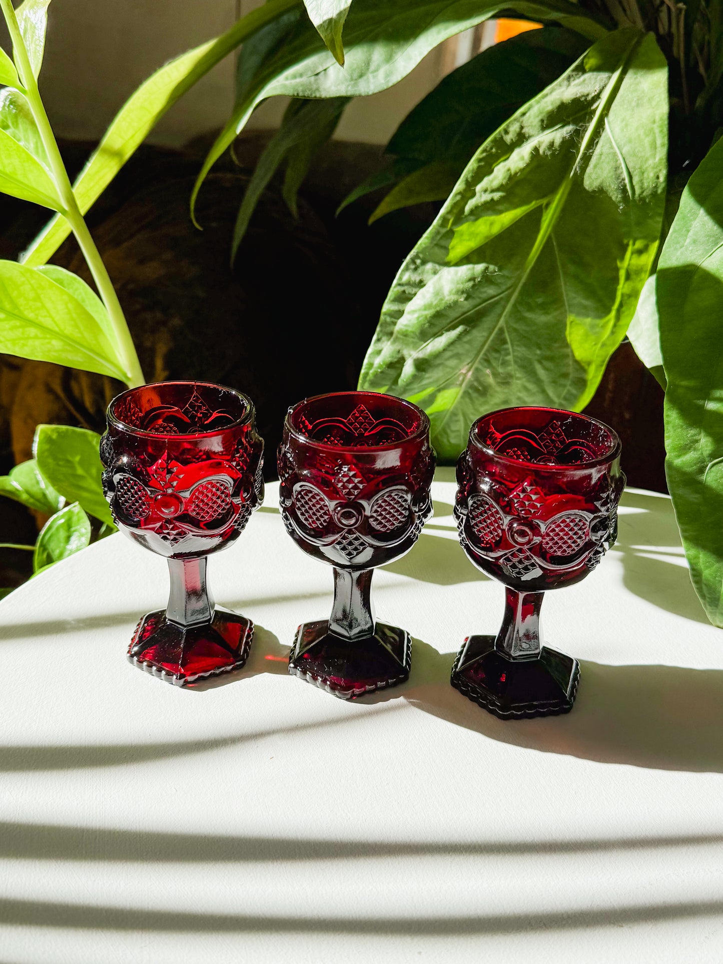 Ruby Red Avon Cape Cod Collection- Goblets