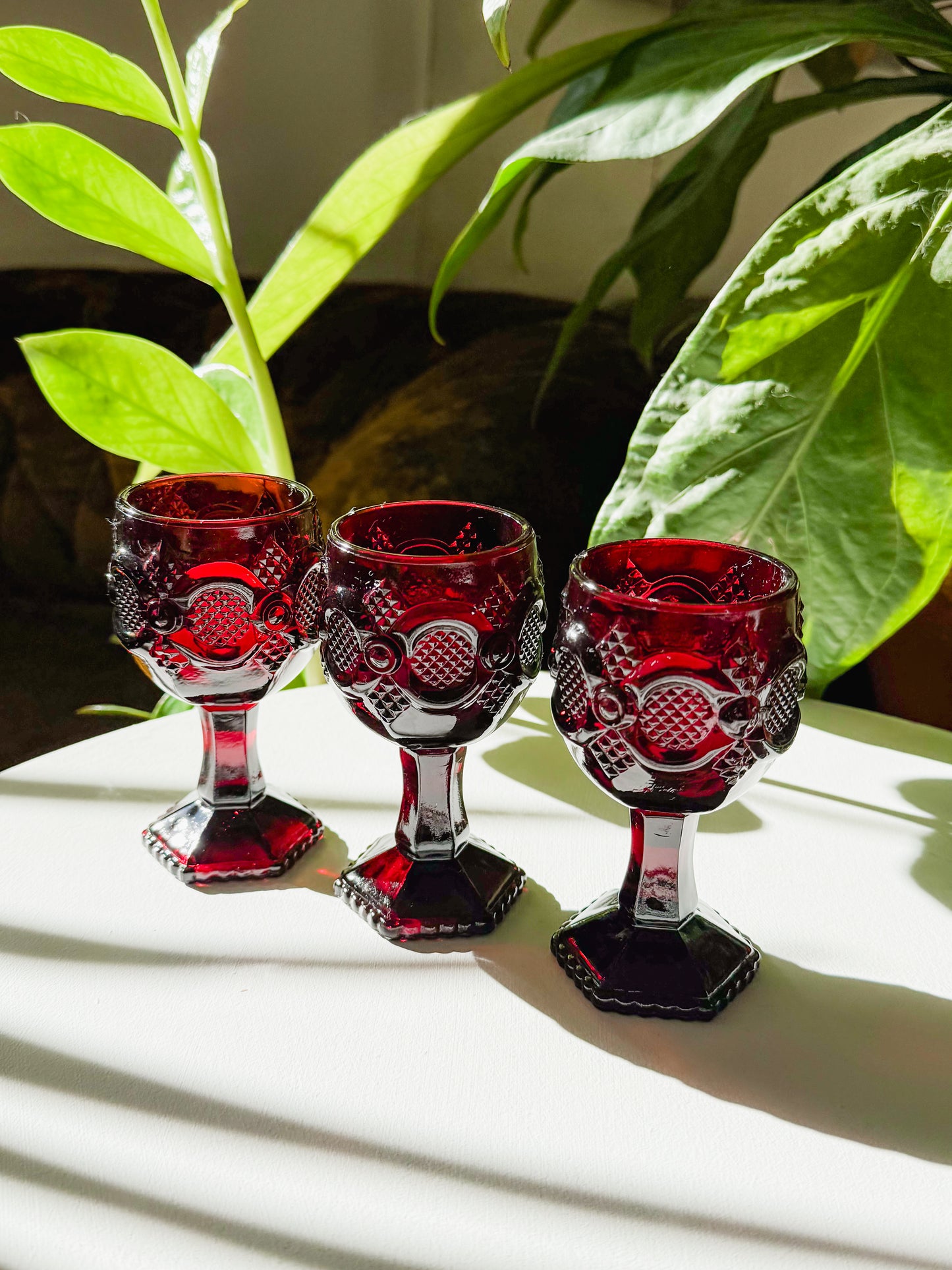 Ruby Red Avon Cape Cod Collection- Goblets