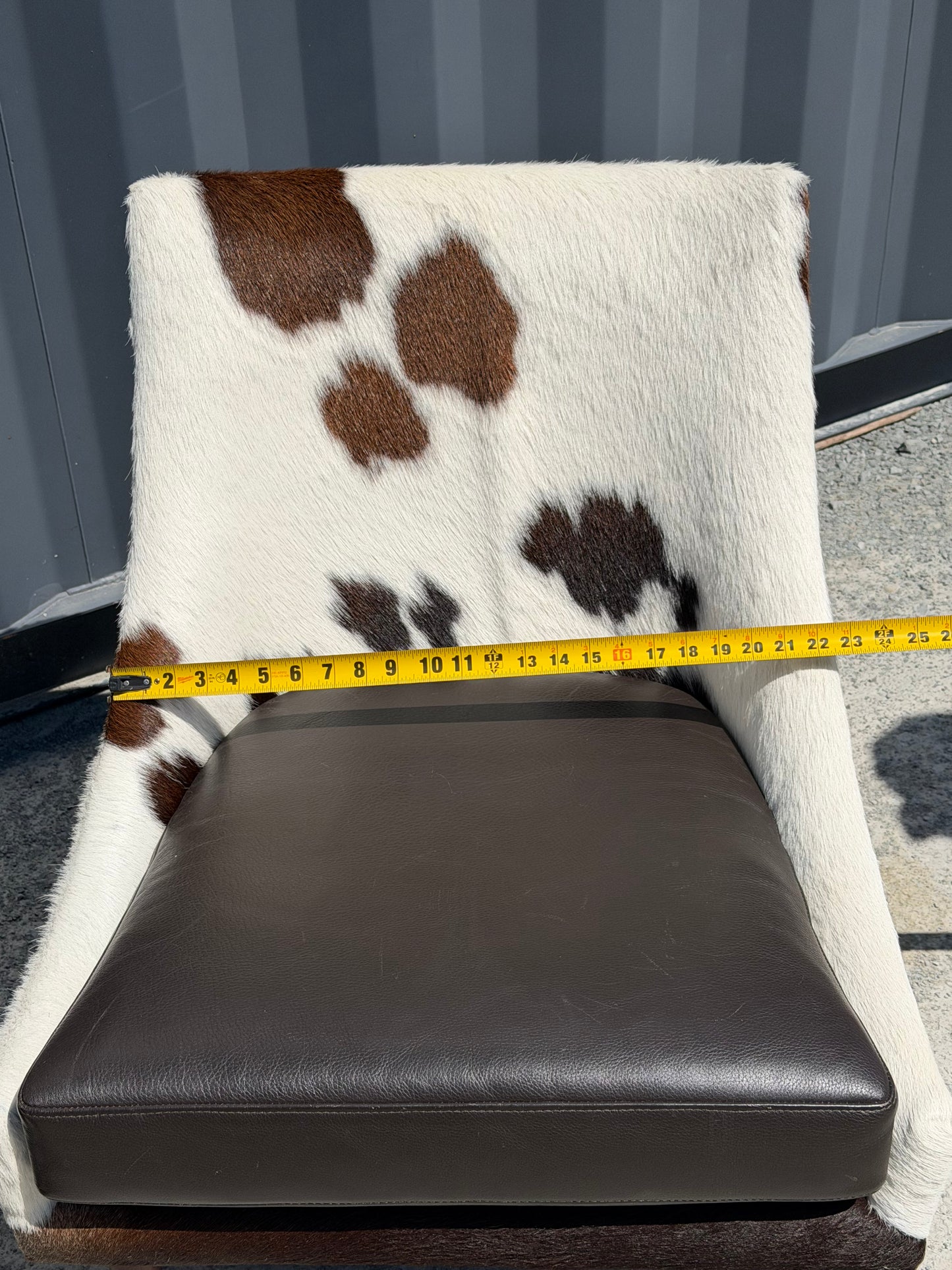 Custom Cowhide & Leather Accent Chairs (Pair)