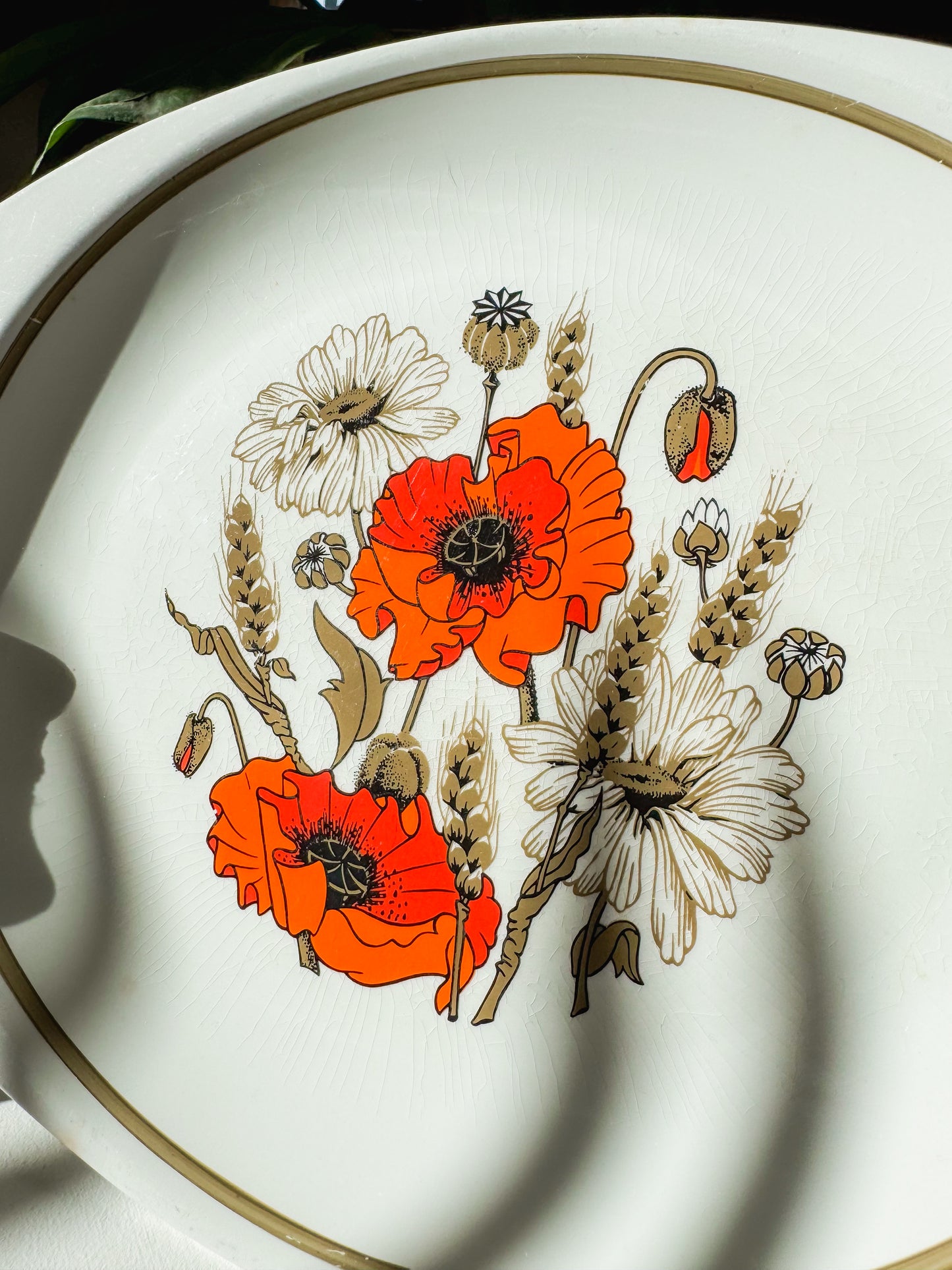 J & G Meakin Poppy Platter